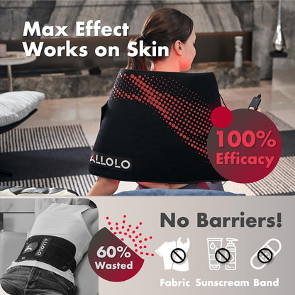 Red Light for Body, 3 in 1 LEDs Red Light Belt with Timer Remote Control, 660nm 850nm Infrared Light Pad for Body Waist Shoulder Knee, 12.6" x 6.3" Large Area