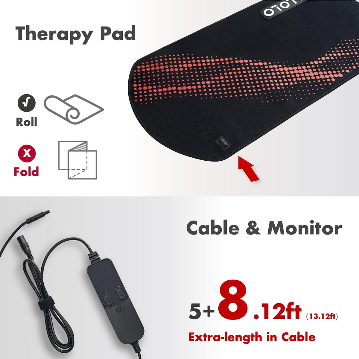 Red Light for Body, 3 in 1 LEDs Red Light Belt with Timer Remote Control, 660nm 850nm Infrared Light Pad for Body Waist Shoulder Knee, 12.6" x 6.3" Large Area