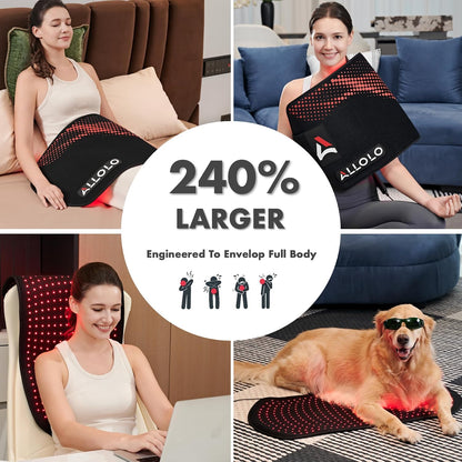 Red Light for Body, 3 in 1 LEDs Red Light Belt with Timer Remote Control, 660nm 850nm Infrared Light Pad for Body Waist Shoulder Knee, 12.6" x 6.3" Large Area