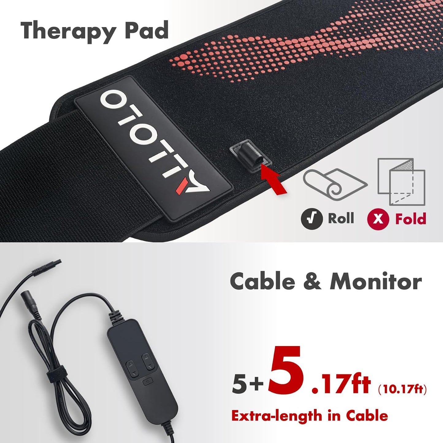 Red Light for Body, 3 in 1 LEDs Red Light Belt with Timer Remote Control, 660nm 850nm Infrared Light Pad for Body Waist Shoulder Knee, 12.6" x 6.3" Large Area