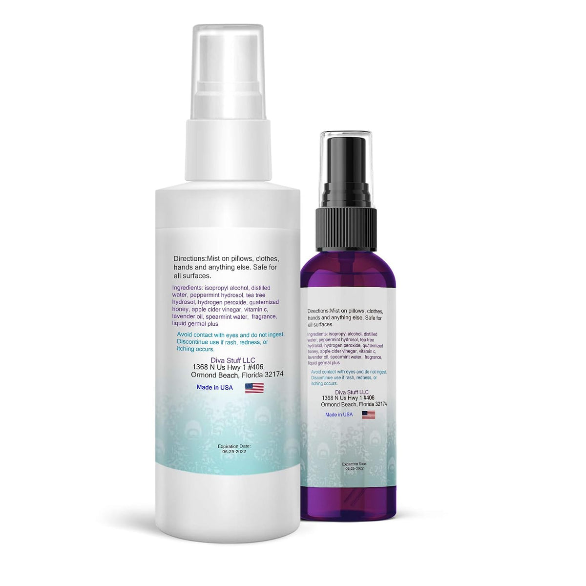 Pillow Mist - Promotes Clear Skin & Protects from Acne-Causing Funk, Cleans Pillows, Hands & Sheets - Aromatherapy Spray for Relaxation & Sleep, Made in USA (Lavender, Dual Pack, 4 oz Each)