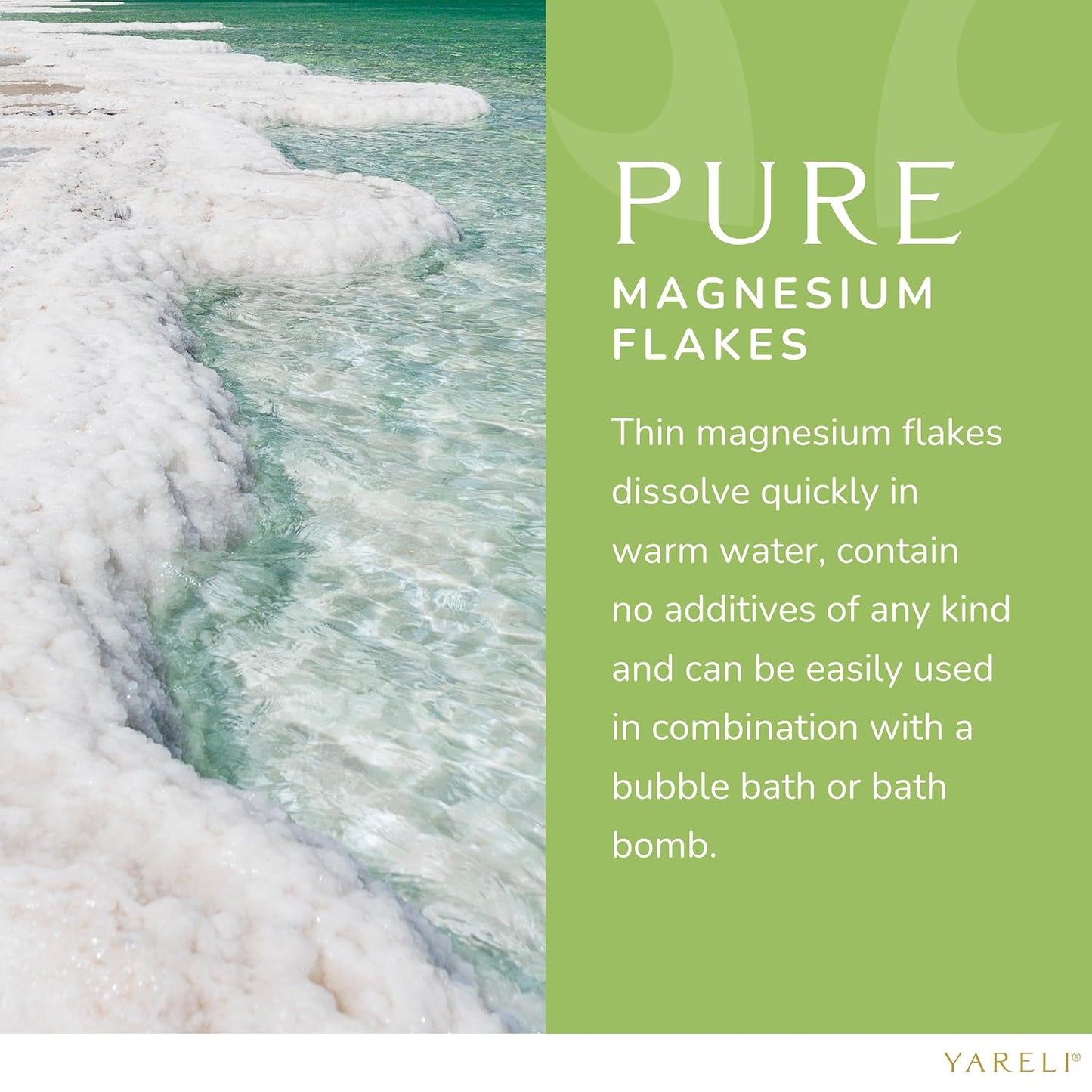 Yareli Magnesium Flakes, 15lb Dead Sea Bath Soak, Alternative to Epsom Salt