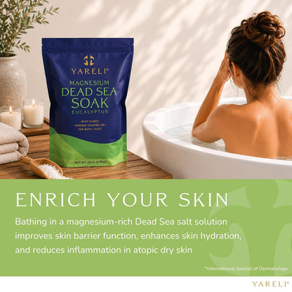 Yareli Magnesium Flakes, 15lb Dead Sea Bath Soak, Alternative to Epsom Salt