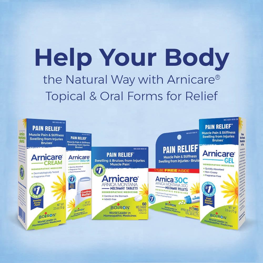 Arnicare Gel for Relief of Joint Pain, Muscle Pain, Muscle Soreness, and Swelling from Bruises or Injury - Non-greasy and Fragrance-Free - 2.6 oz
