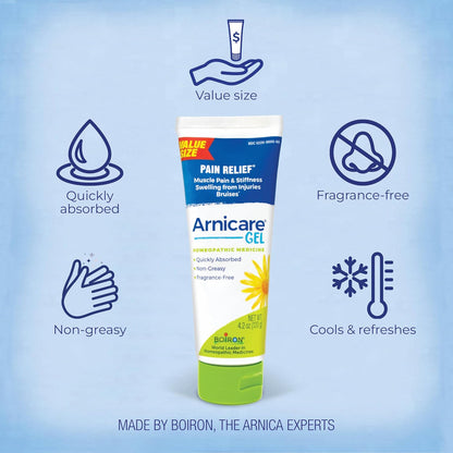 Arnicare Gel for Relief of Joint Pain, Muscle Pain, Muscle Soreness, and Swelling from Bruises or Injury - Non-greasy and Fragrance-Free - 2.6 oz