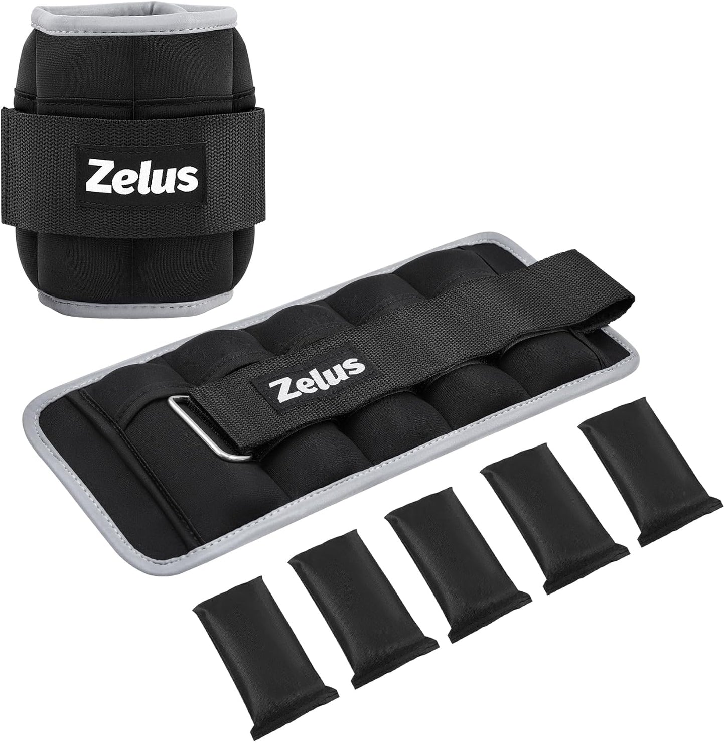 1 Pair Adjustable Ankle Weights, 2 4 6 8 10 lb Modularized Leg Weight Straps for Women Men, Weighted Ankle Weight Set with Removable Sandbags, 1-5 lb per Ankle Strap for Gym Yoga Jogging Walking