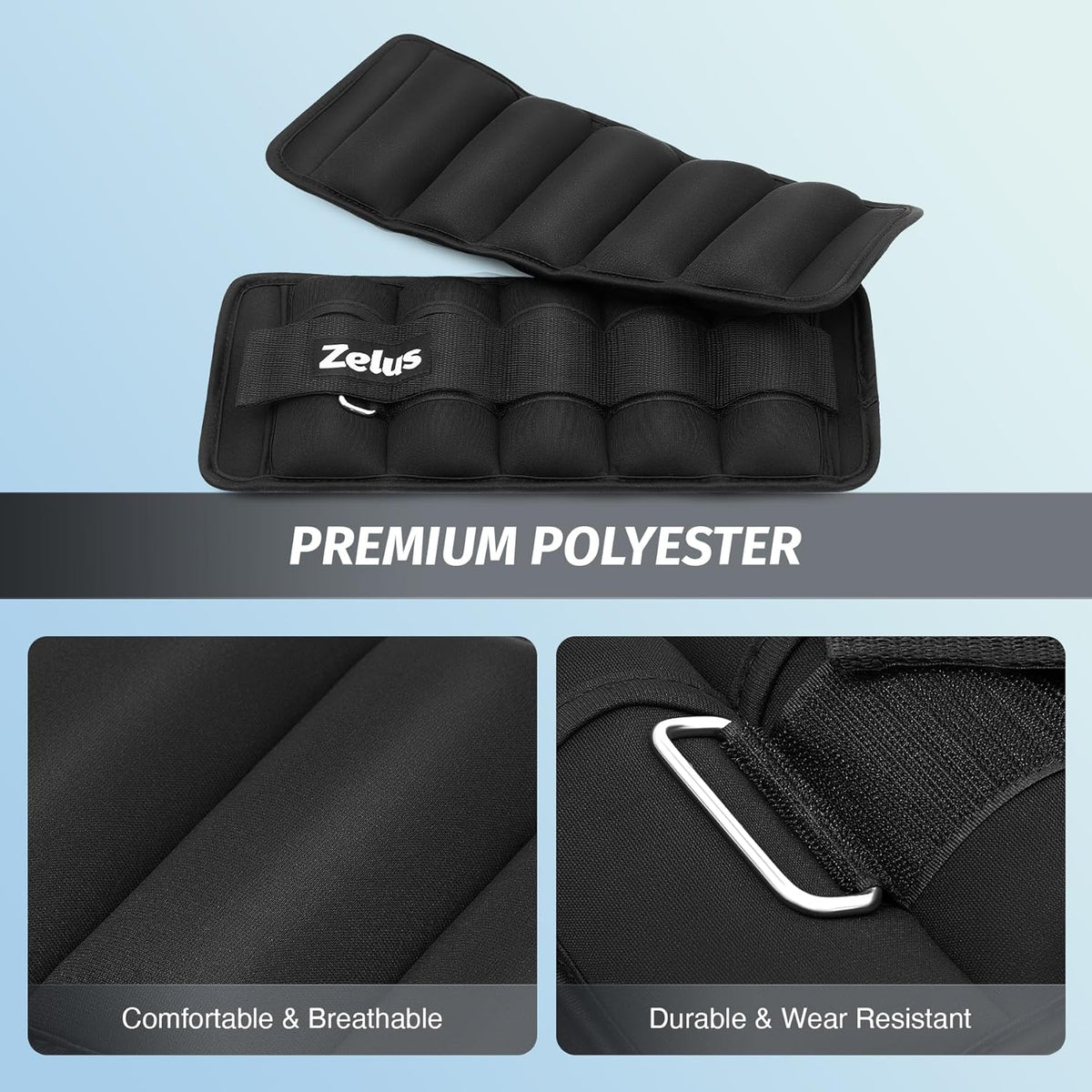 1 Pair Adjustable Ankle Weights, 2 4 6 8 10 lb Modularized Leg Weight Straps for Women Men, Weighted Ankle Weight Set with Removable Sandbags, 1-5 lb per Ankle Strap for Gym Yoga Jogging Walking