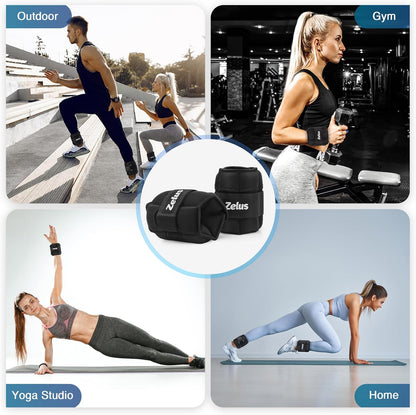 1 Pair Adjustable Ankle Weights, 2 4 6 8 10 lb Modularized Leg Weight Straps for Women Men, Weighted Ankle Weight Set with Removable Sandbags, 1-5 lb per Ankle Strap for Gym Yoga Jogging Walking