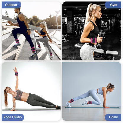 1 Pair Adjustable Ankle Weights, 2 4 6 8 10 lb Modularized Leg Weight Straps for Women Men, Weighted Ankle Weight Set with Removable Sandbags, 1-5 lb per Ankle Strap for Gym Yoga Jogging Walking