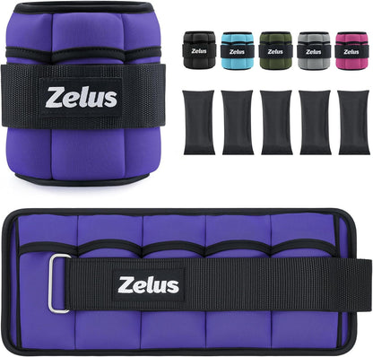 1 Pair Adjustable Ankle Weights, 2 4 6 8 10 lb Modularized Leg Weight Straps for Women Men, Weighted Ankle Weight Set with Removable Sandbags, 1-5 lb per Ankle Strap for Gym Yoga Jogging Walking