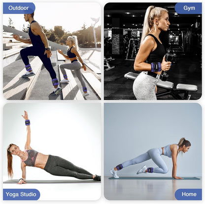 1 Pair Adjustable Ankle Weights, 2 4 6 8 10 lb Modularized Leg Weight Straps for Women Men, Weighted Ankle Weight Set with Removable Sandbags, 1-5 lb per Ankle Strap for Gym Yoga Jogging Walking