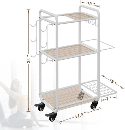 Multi-Functional Home Gym Storage Rack - Yoga Mat Storage Rack, Dumbbell Weight Rack & Workout Equipment Storage with Heavy-Duty Steel Construction for Gym Fitness Organizer