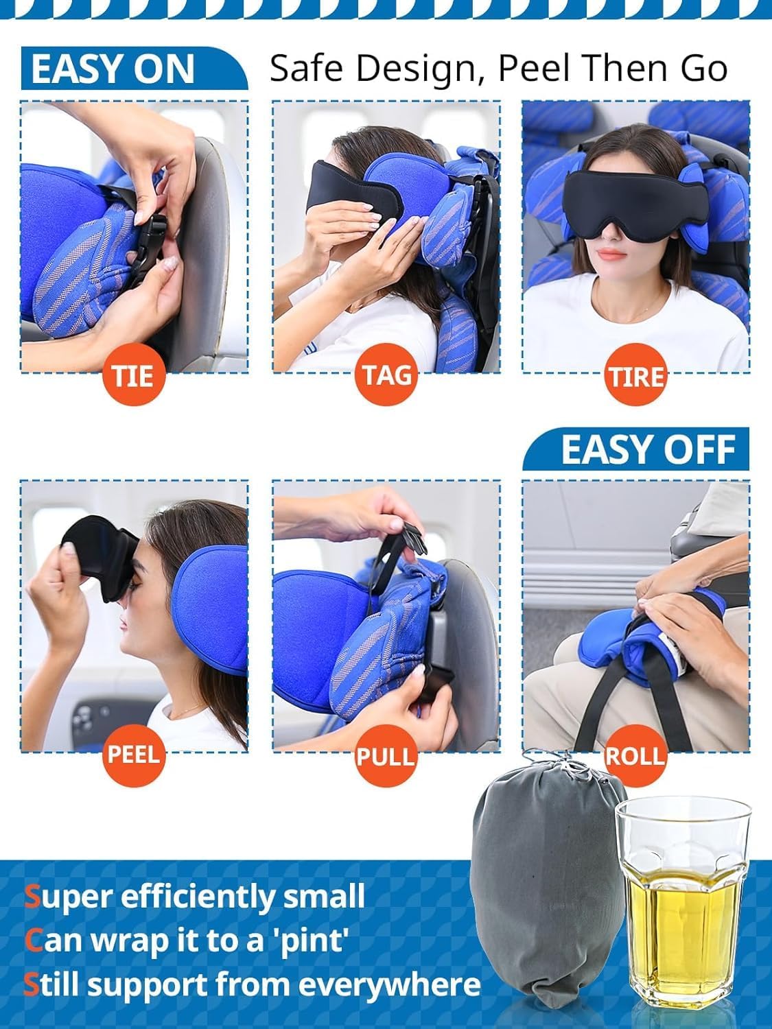 Travel Pillows for Airplanes, Stable Head Support, Travel Essential