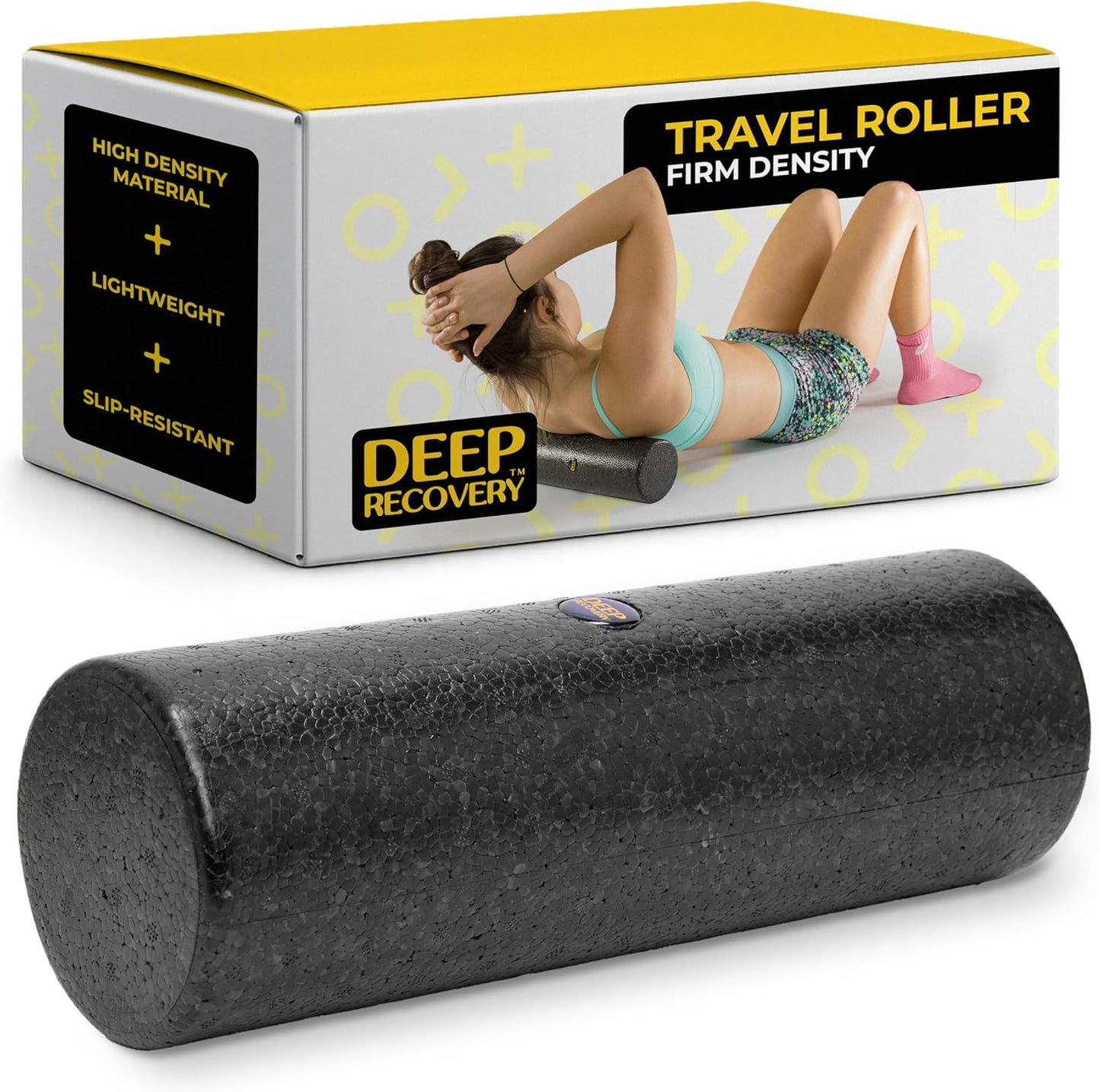 Yoga Foam Roller for Physical Therapy & Exercise – Green Back Roller for Back Pain, Legs, and Shoulders, 12in x 4in Travel Size – Deep Tissue Massage for Myofascial Release