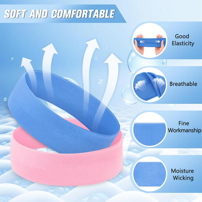 12 Pack Sport Headbands for Women Elastic Soft Fabric Hair Bands Sweatbands for Yoga Gym Running Workouts Daily Use(Black)