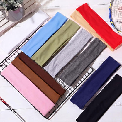 12 Pack Sport Headbands for Women Elastic Soft Fabric Hair Bands Sweatbands for Yoga Gym Running Workouts Daily Use(Black)