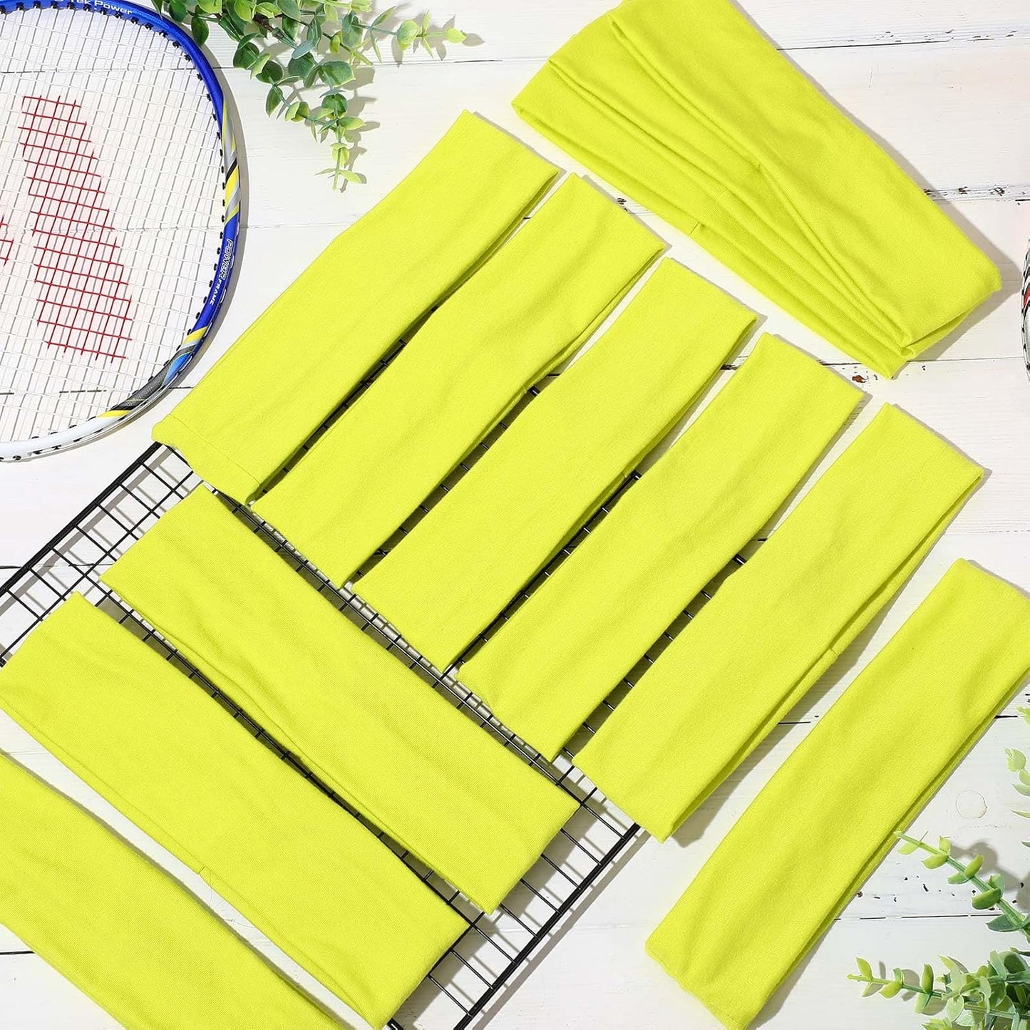12 Pack Sport Headbands for Women Elastic Soft Fabric Hair Bands Sweatbands for Yoga Gym Running Workouts Daily Use(Black)