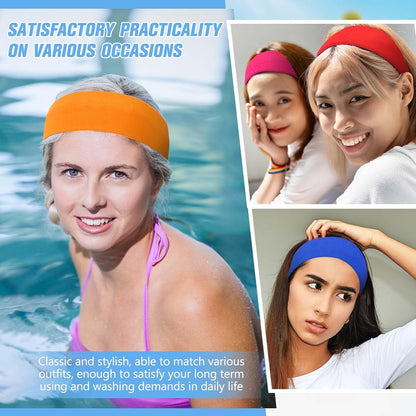 12 Pack Sport Headbands for Women Elastic Soft Fabric Hair Bands Sweatbands for Yoga Gym Running Workouts Daily Use(Black)