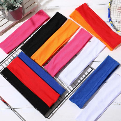 12 Pack Sport Headbands for Women Elastic Soft Fabric Hair Bands Sweatbands for Yoga Gym Running Workouts Daily Use(Black)