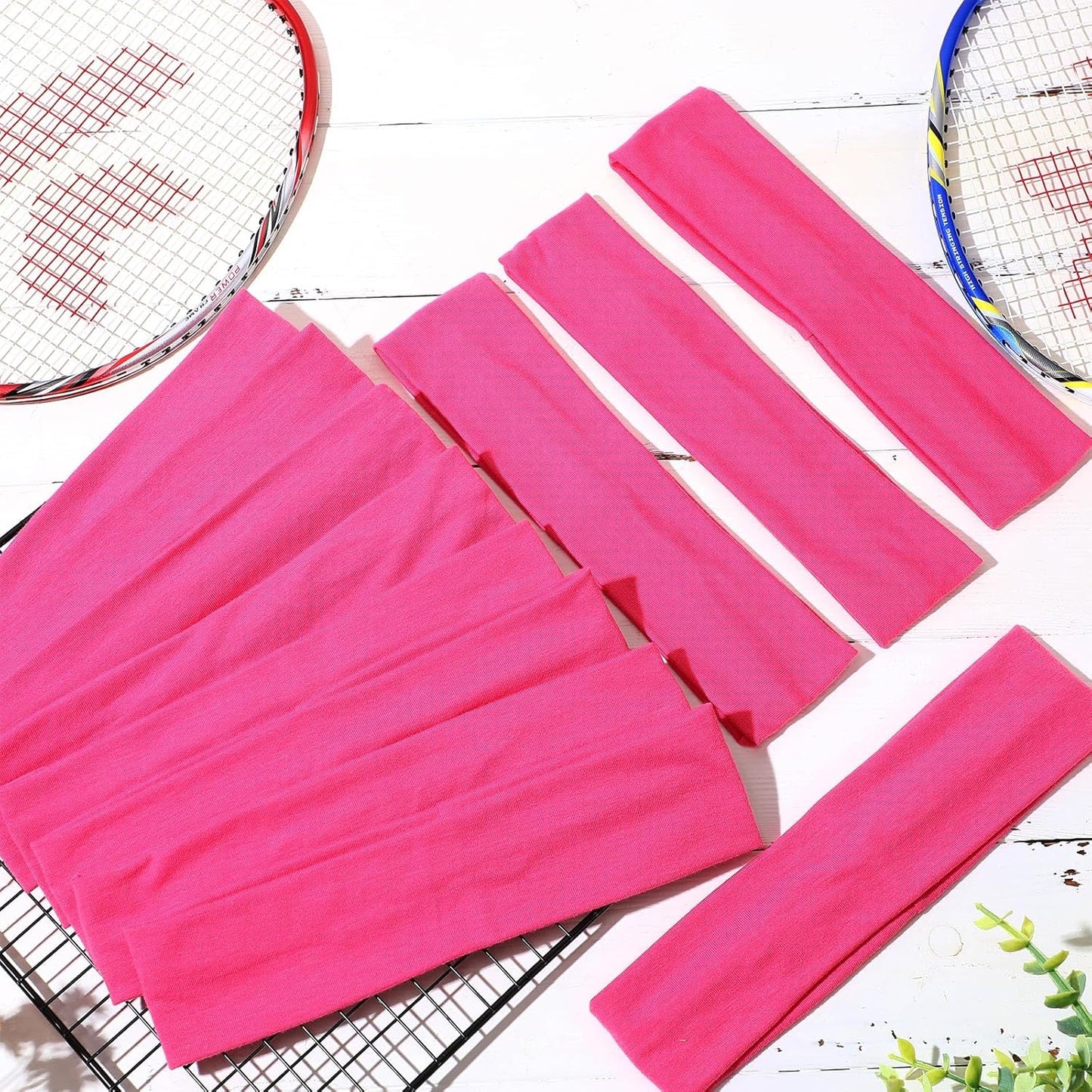 12 Pack Sport Headbands for Women Elastic Soft Fabric Hair Bands Sweatbands for Yoga Gym Running Workouts Daily Use(Black)