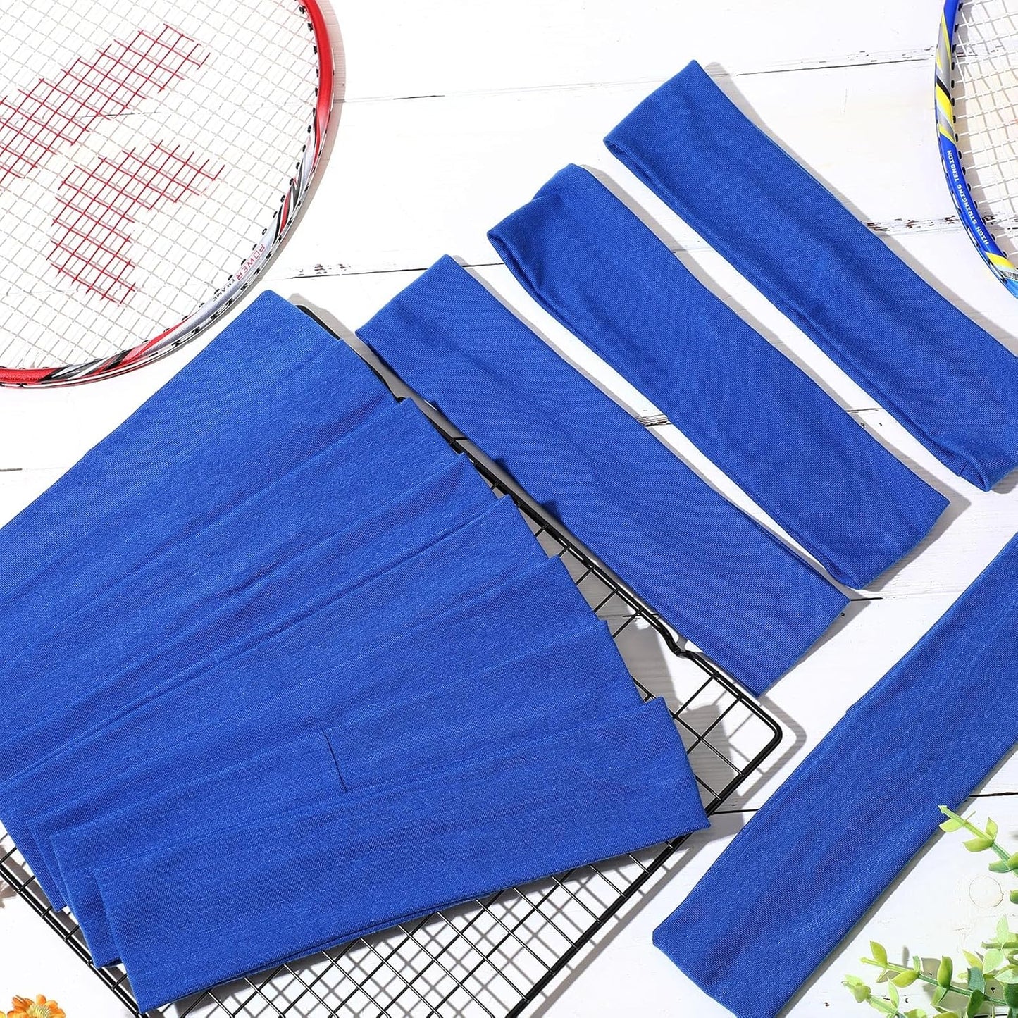 12 Pack Sport Headbands for Women Elastic Soft Fabric Hair Bands Sweatbands for Yoga Gym Running Workouts Daily Use(Black)