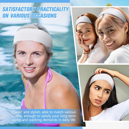 12 Pack Sport Headbands for Women Elastic Soft Fabric Hair Bands Sweatbands for Yoga Gym Running Workouts Daily Use(Black)