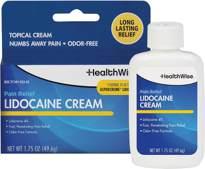 Maximum Strength Lidocaine Cream | Numbs Away Pain | Long-Lasting Relief | Non-Greasy | 1.75 Oz