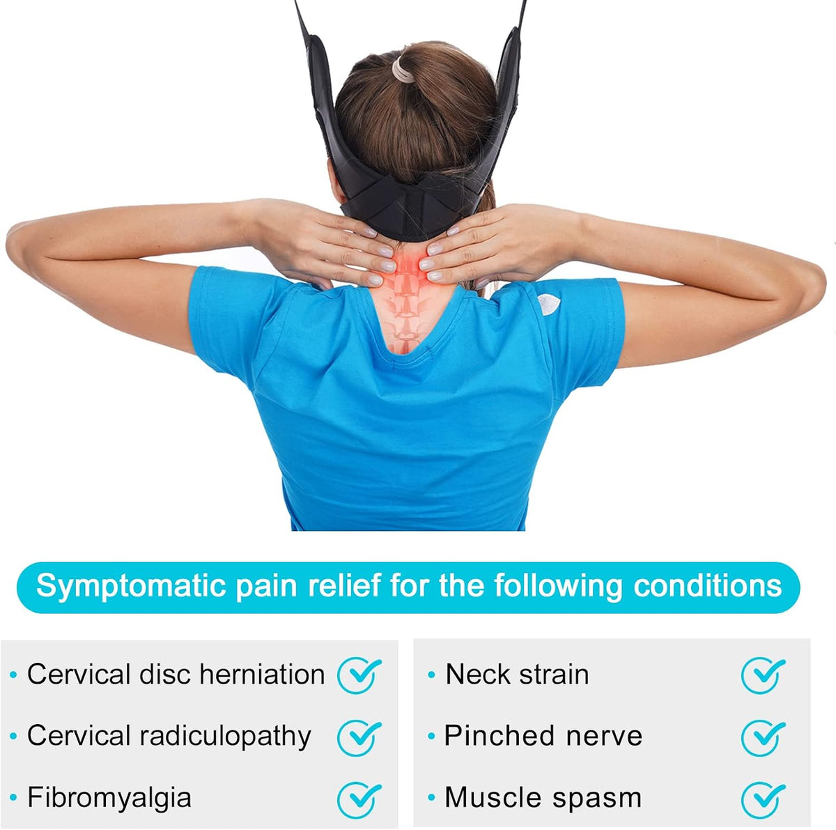 Cervical Neck Traction Device for Home Use, Portable Neck Stretcher Hammock Over Door for Neck Pain Relief, Neck Sling for Spine Decompression