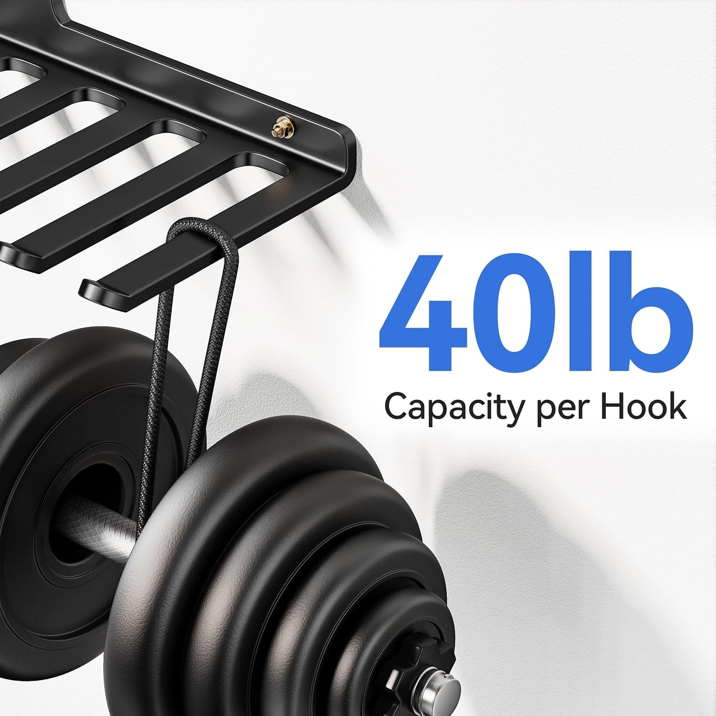 Wall Mounted Home Gym Equipment Storage Rack, Cable Attachments, Lifting Belts, Jump Ropes and Chains