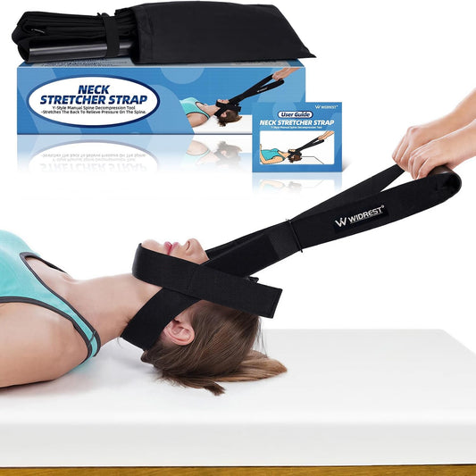 Neck Stretcher Strap, Spine Chiropractic Decompression Tool with Chin Belt, Cervical Neck Traction.