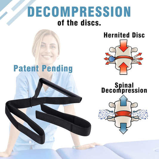 Neck Stretcher Strap, Spine Chiropractic Decompression Tool with Chin Belt, Cervical Neck Traction.