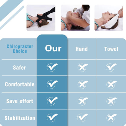 Neck Stretcher Strap, Spine Chiropractic Decompression Tool with Chin Belt, Cervical Neck Traction.