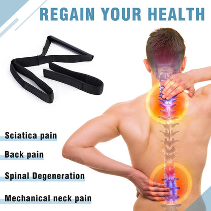 Neck Stretcher Strap, Spine Chiropractic Decompression Tool with Chin Belt, Cervical Neck Traction.
