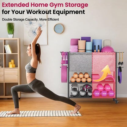 Yoga Mat Storage Rack Home Gym Equipment Workout Equipment Organizer Yoga Mat Holder for Dumbbell,Kettlebell and More Gym Accessories Gym Essentials Women Men Fitness Exercise Equipment Organization