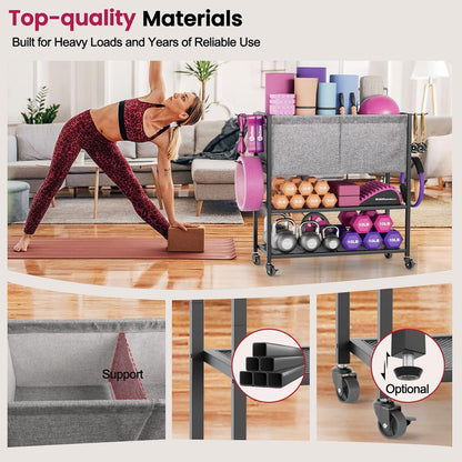 Yoga Mat Storage Rack Home Gym Equipment Workout Equipment Organizer Yoga Mat Holder for Dumbbell,Kettlebell and More Gym Accessories Gym Essentials Women Men Fitness Exercise Equipment Organization