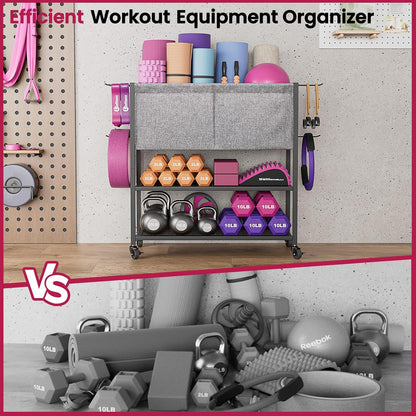 Yoga Mat Storage Rack Home Gym Equipment Workout Equipment Organizer Yoga Mat Holder for Dumbbell,Kettlebell and More Gym Accessories Gym Essentials Women Men Fitness Exercise Equipment Organization