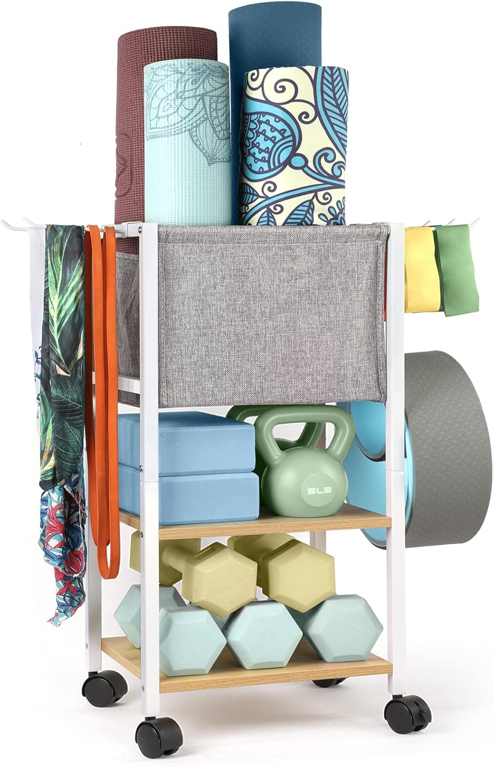 Yoga Mat Storage Rack Home Gym Equipment Workout Equipment Organizer Yoga Mat Holder for Dumbbell,Kettlebell and More Gym Accessories Gym Essentials Women Men Fitness Exercise Equipment Organization