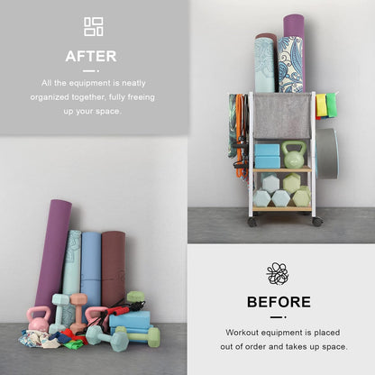 Yoga Mat Storage Rack Home Gym Equipment Workout Equipment Organizer Yoga Mat Holder for Dumbbell,Kettlebell and More Gym Accessories Gym Essentials Women Men Fitness Exercise Equipment Organization