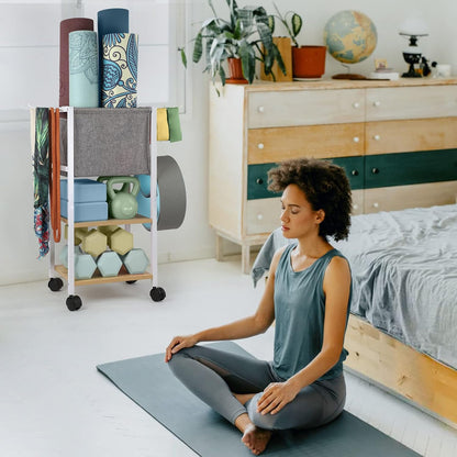 Yoga Mat Storage Rack Home Gym Equipment Workout Equipment Organizer Yoga Mat Holder for Dumbbell,Kettlebell and More Gym Accessories Gym Essentials Women Men Fitness Exercise Equipment Organization