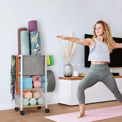 Yoga Mat Storage Rack Home Gym Equipment Workout Equipment Organizer Yoga Mat Holder for Dumbbell,Kettlebell and More Gym Accessories Gym Essentials Women Men Fitness Exercise Equipment Organization