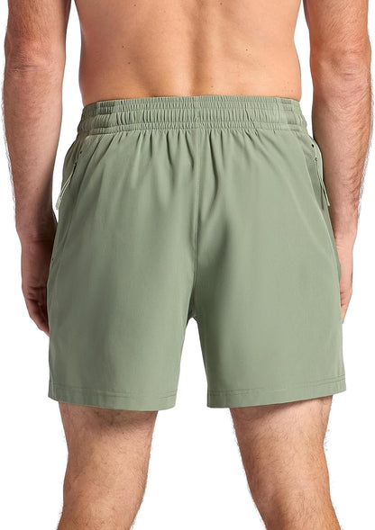 Men's Veda 5” Short with Brief, Standard Fit, Stretch Lightweight Material