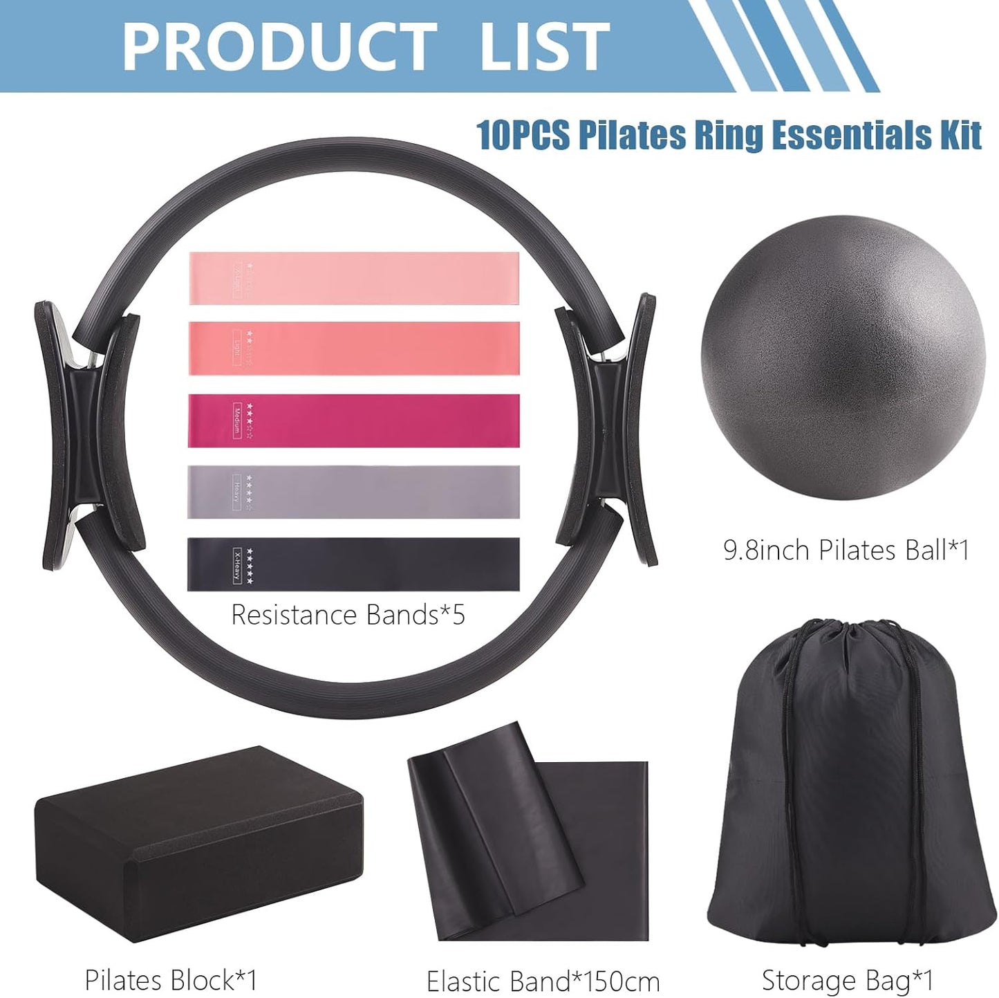 Pilates Kit, Home Pilates Workout Kit for Women, Pilates Equipment