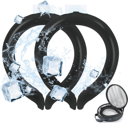 2 Pack Neck Cooling Tube with Insulated Cooling Bag, Reusable PCM Ice Ring