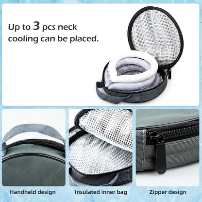 2 Pack Neck Cooling Tube with Insulated Cooling Bag, Reusable PCM Ice Ring