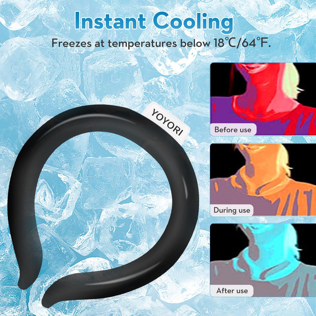 2 Pack Neck Cooling Tube with Insulated Cooling Bag, Reusable PCM Ice Ring