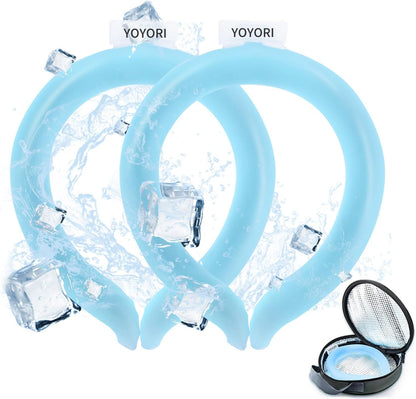 2 Pack Neck Cooling Tube with Insulated Cooling Bag, Reusable PCM Ice Ring
