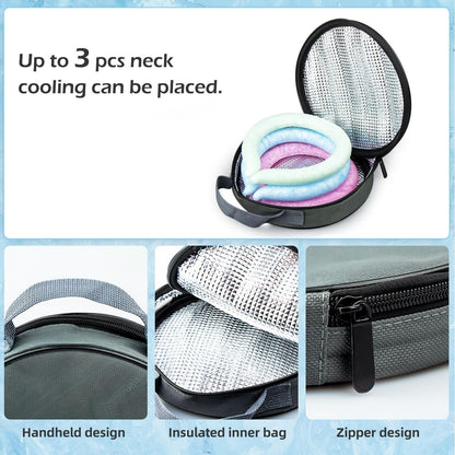 2 Pack Neck Cooling Tube with Insulated Cooling Bag, Reusable PCM Ice Ring