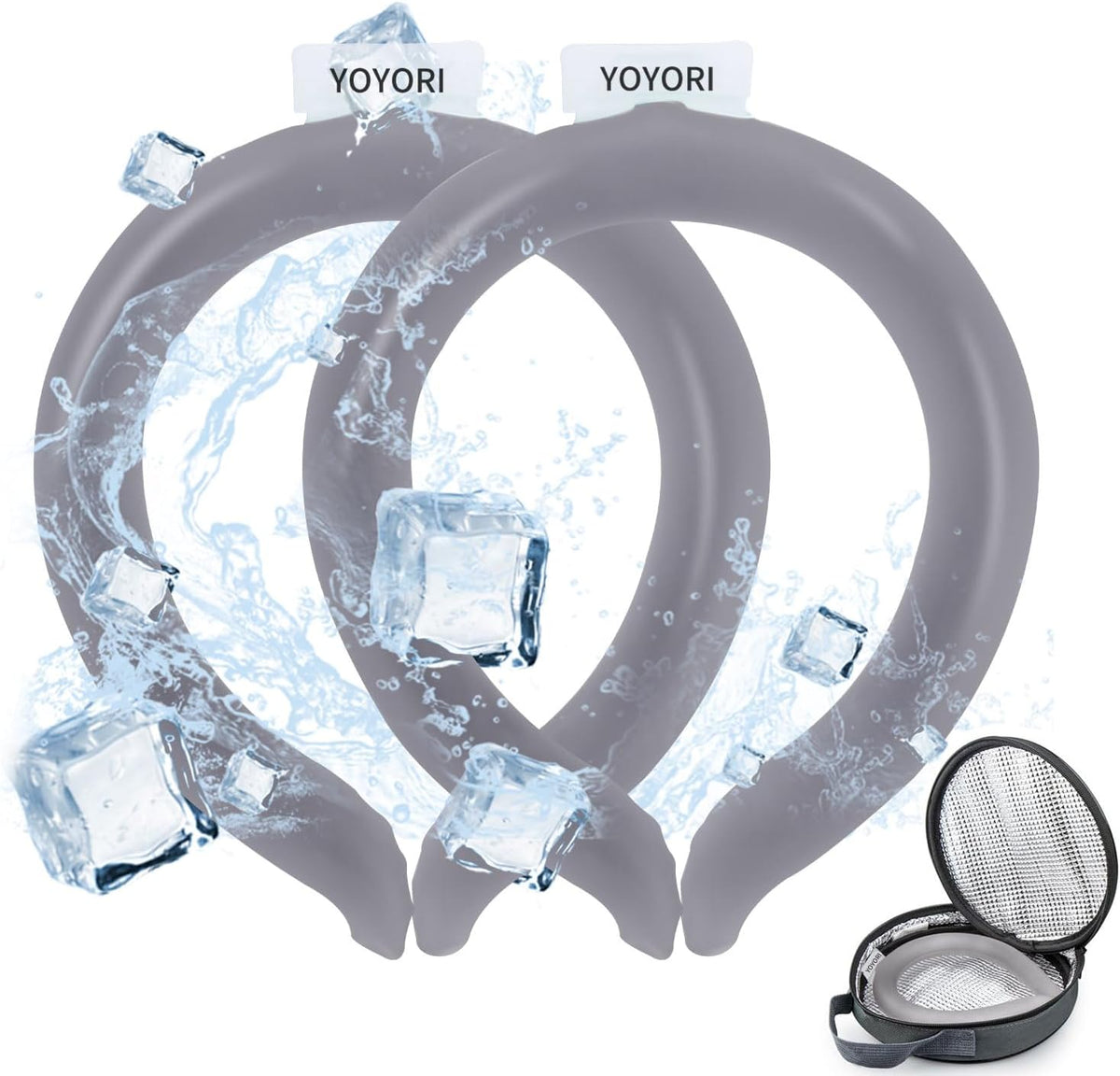2 Pack Neck Cooling Tube with Insulated Cooling Bag, Reusable PCM Ice Ring