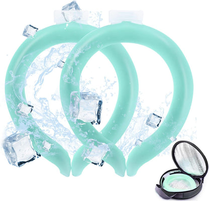 2 Pack Neck Cooling Tube with Insulated Cooling Bag, Reusable PCM Ice Ring