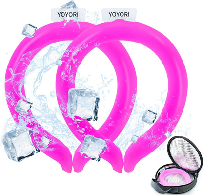 2 Pack Neck Cooling Tube with Insulated Cooling Bag, Reusable PCM Ice Ring